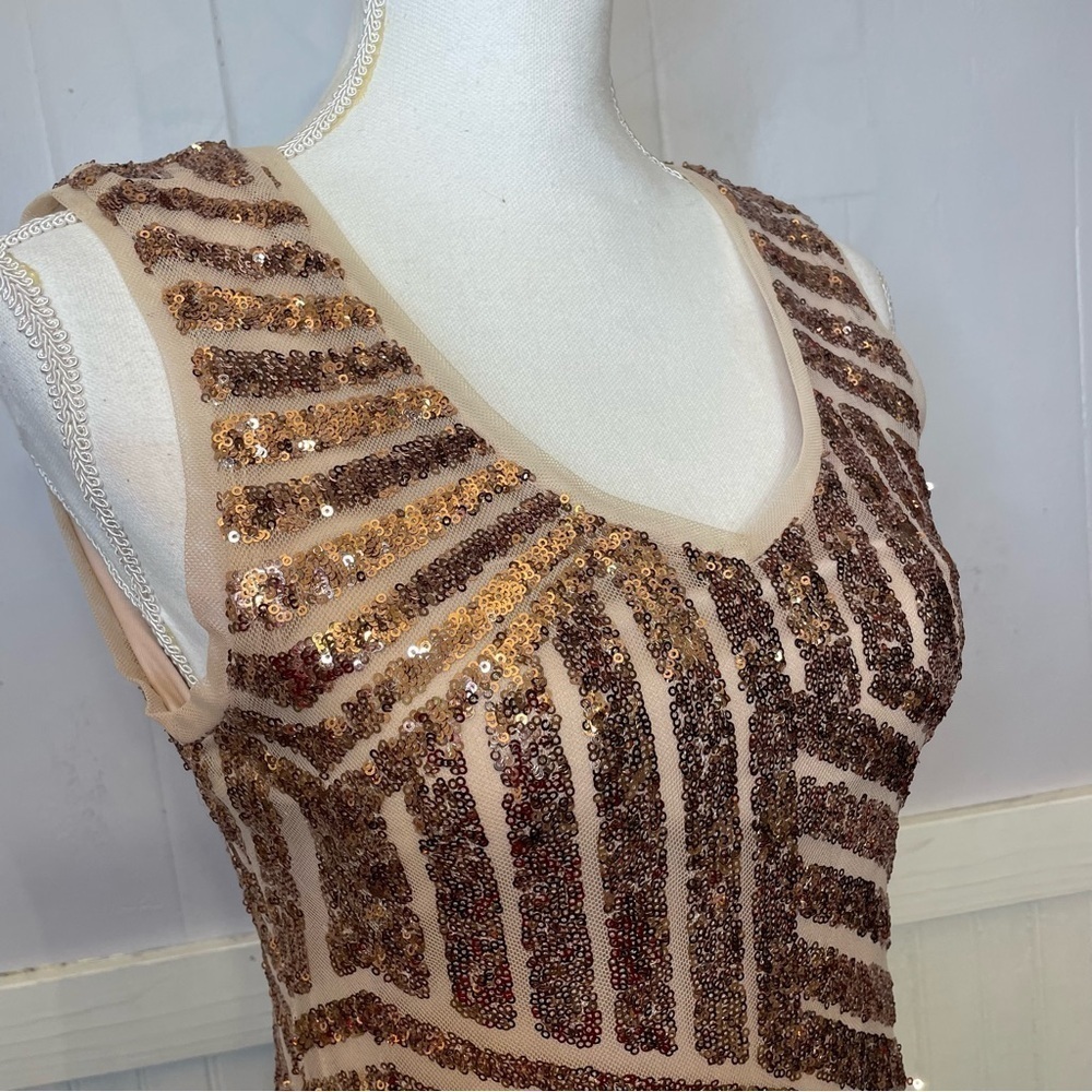 Black Label Gold Sequin Mini Dress – Modern Gatsby Glam | Size Small - Picture 7 of 16